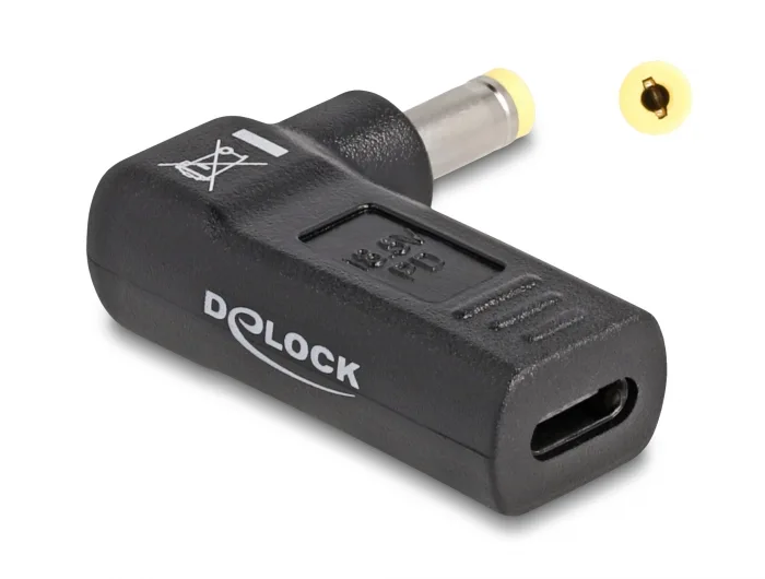 Delock Adapter für Notebook Ladekabel USB Type-C™ Buchse zu HP 4,8 x 1,7 mm Stecker 90° gewinkelt #1 
