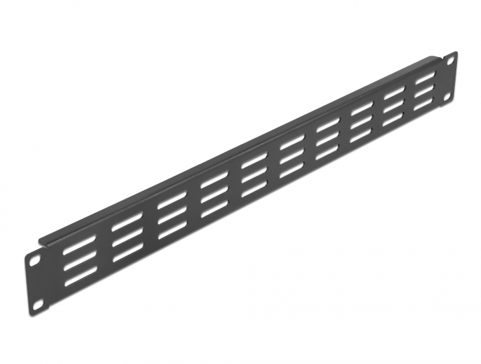 Delock 19″ Netzwerkschrank Panel mit Lüftungsschlitzen horizontal 1 HE schwarz #1 