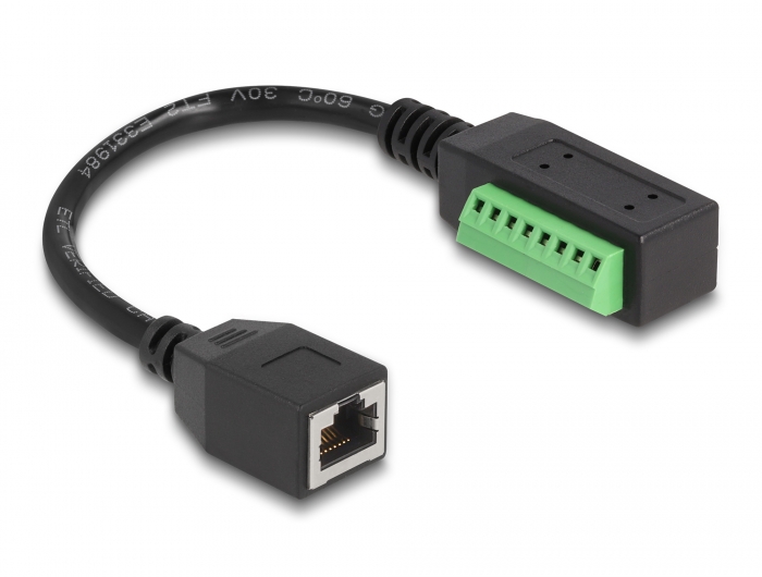 Delock RJ45 Kabel Cat.5e Buchse zu Terminalblock Adapter 21,5 cm #2 
