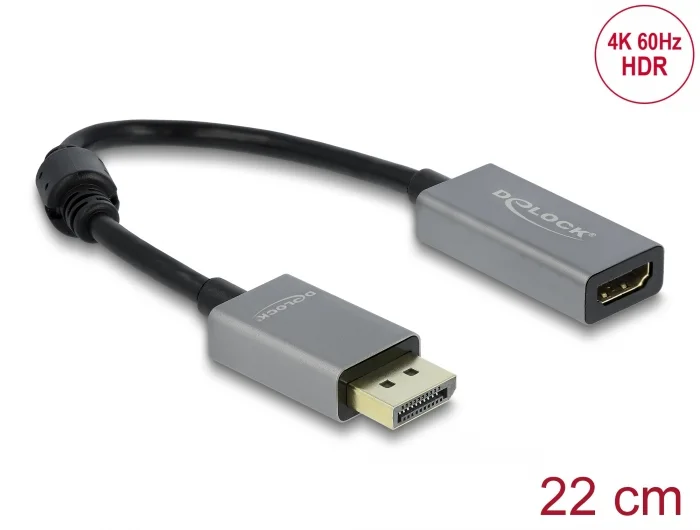 Delock Aktiver DisplayPort 1.4 zu HDMI Adapter 4K 60 Hz (HDR) #1 