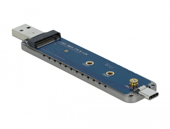 Delock Externes Gehäuse für M.2 NVMe PCIe SSD mit USB Type-C™ und Typ-A Stecker #2 