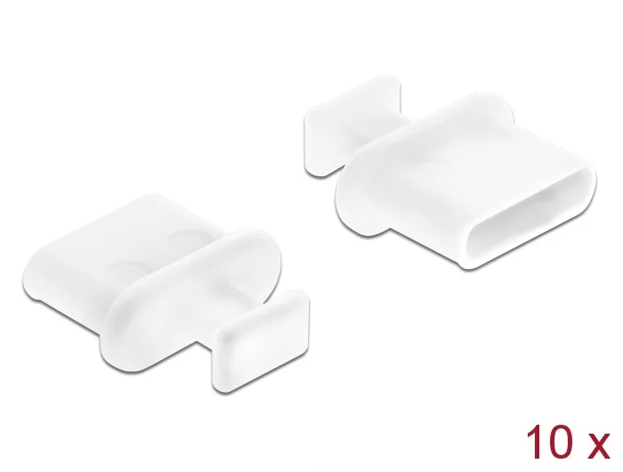 Weiss Delock Staubschutz Für Usb Type-C™ Buchse Mit Griff 10 Stück Weiß