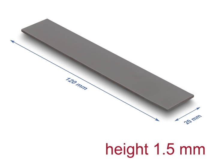 Delock Wärmeleitpad 120 x 20 x 1,5 mm für M.2 Module 3,2 W/mK - Low Oil Bleeding #1 