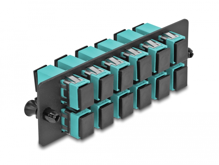 Delock LWL Adapter Panel SC Simplex OM4 12 Port aqua #2 