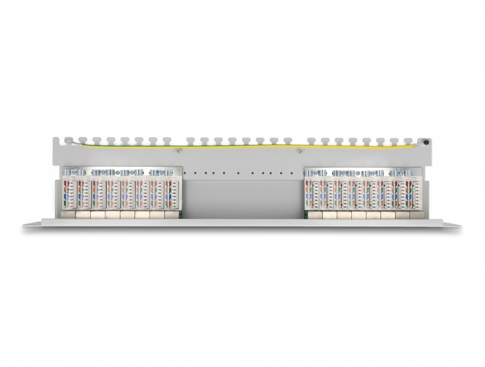 Delock 19″ Patchpanel 16 Port Cat.6A 1 HE grau #3 