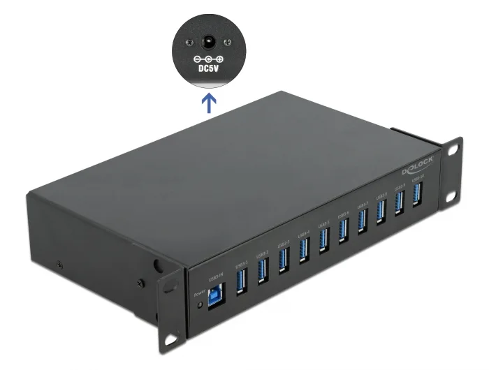 Delock 10″ Industrie Hub 10 x USB 3.2 Gen 1 Typ-A #1 
