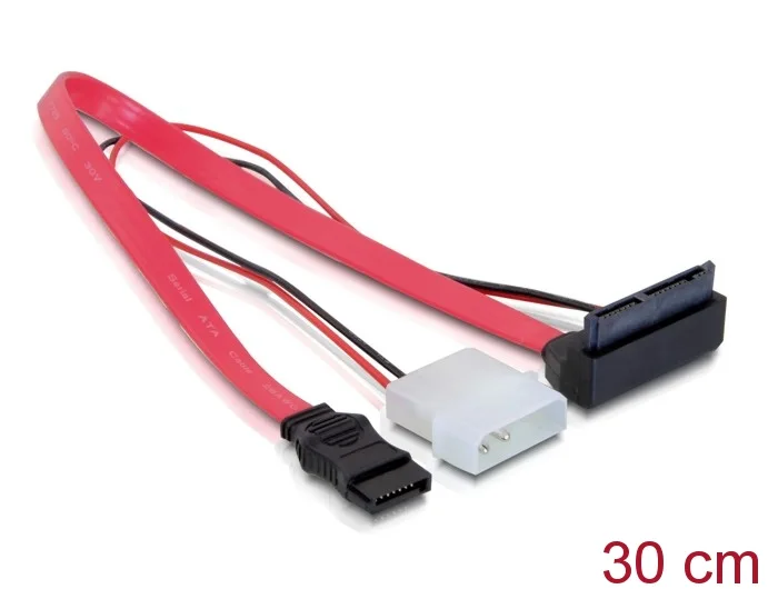 Delock Kabel Micro SATA Stecker > 2 Pin Power 5 V / 3,3 V + SATA 7 Pin 30 cm oben gewinkelt #1 