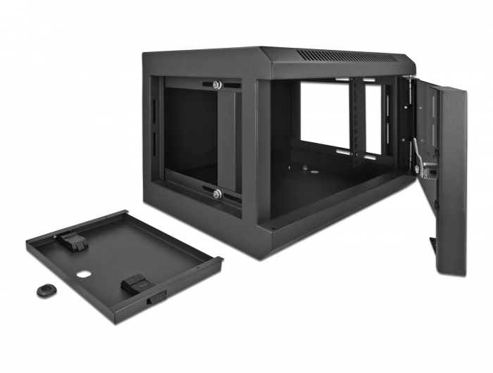 Delock 10″ Netzwerkschrank mit Glastür 4 HE schwarz #4 