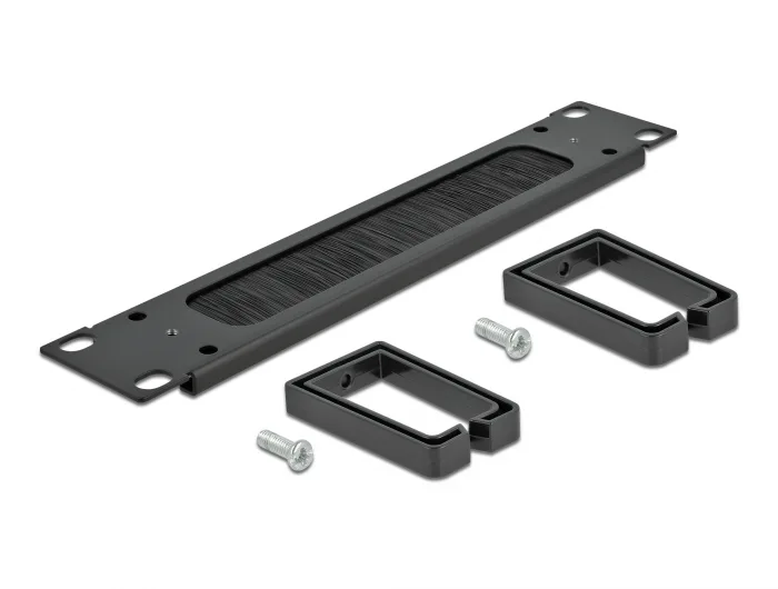 Delock 10″ Kabelmanagement Bürstenleiste mit 2 Bügeln 1 HE schwarz #2 