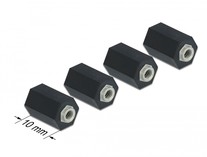 Delock Abstandshalter M2.5, Sechskant, Innen, 10 mm schwarz 4 Stück #2 