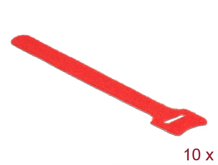 Delock Klett-Kabelbinder L 150 mm x B 12 mm 10 Stück rot #1 