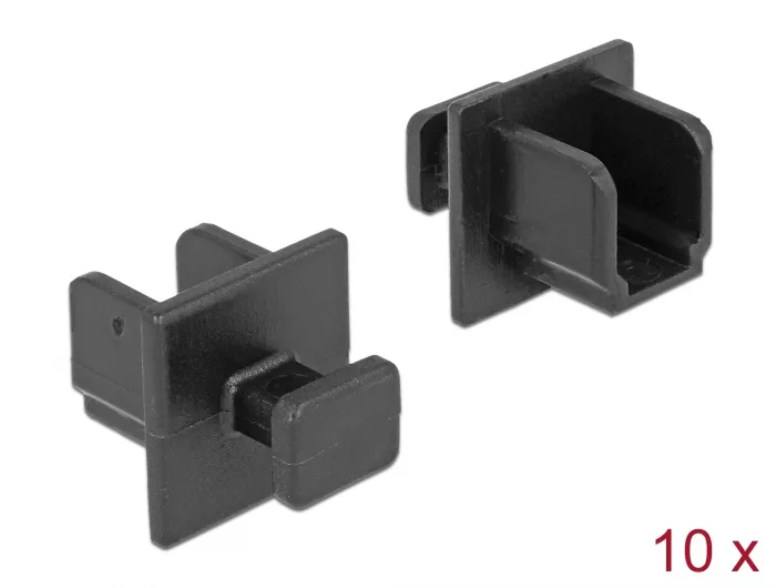 Schwarz Delock Staubschutz Für Usb 3.0 Typ-B Buchse Mit Griff 10 Stück
