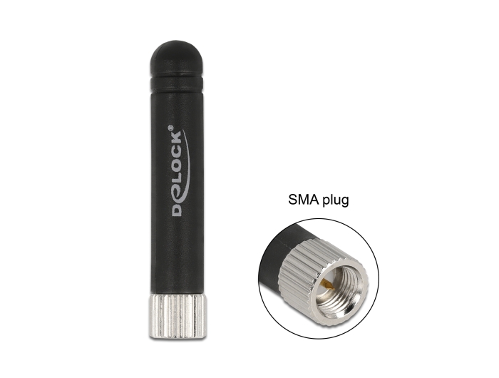 Delock ISM 433 MHz Antenne SMA Stecker -0,5 dBi omnidirektional flexibel schwarz #4 