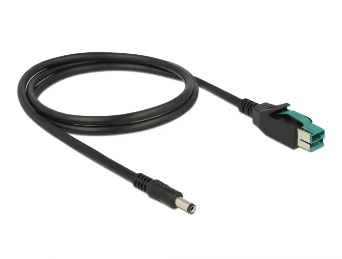 Delock PoweredUSB Kabel Stecker 12 V > DC 5,5 x 2,1 mm Stecker 1 m für POS Drucker und Terminals #4 
