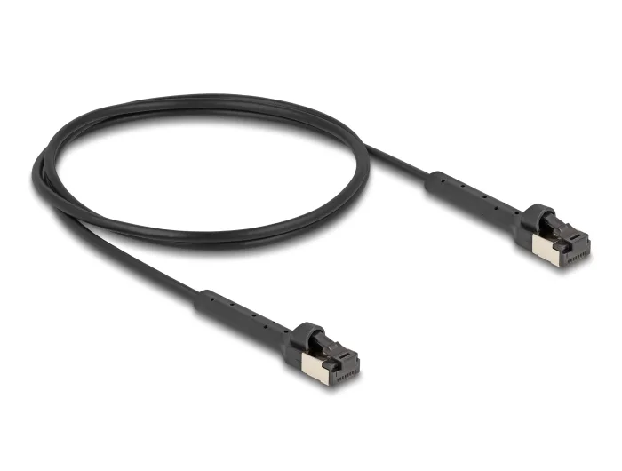 Delock RJ45 Slim Netzwerkkabel Cat.8.1 U/FTP winkelbar bis 40 Gbps schwarz 1 m #2 