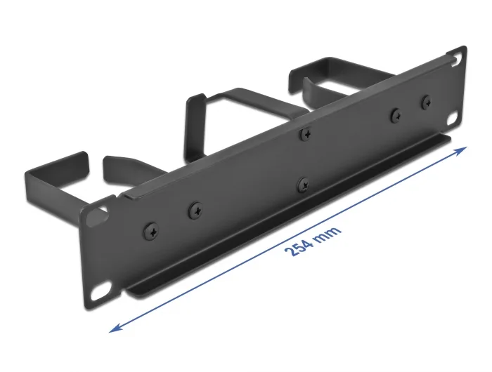 Delock 10″ Kabelmanagement Rangierpanel mit 3 Metall Bügeln (2 x horizontal, 1 x vertikal) 1 HE schwarz #3 