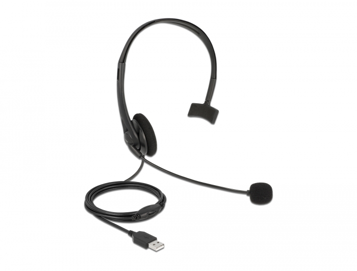 Delock USB Mono Headset mit Lautstärkeregler für PC und Notebook - Ultra-Leicht #1 