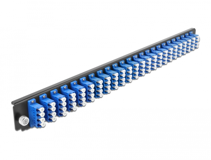 Delock 19″ LWL Spleißbox Frontblende 24 Port LC Quad blau #2 