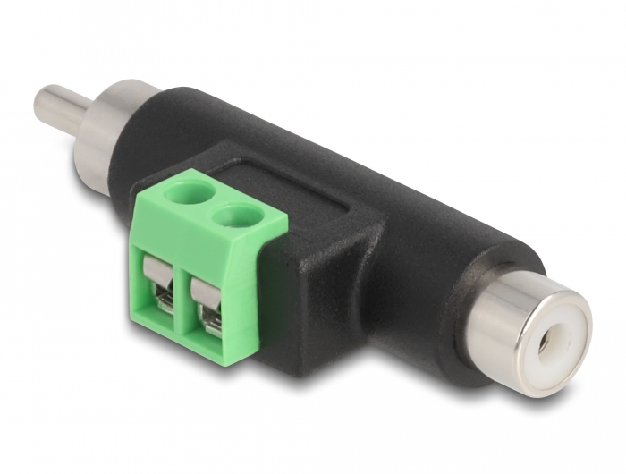 Delock Cinch Stecker und Cinch Buchse zu 2 Pin Terminalblock Adapter #1 