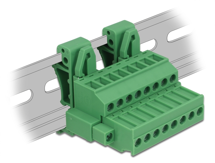 Delock Terminalblock Set für Hutschienen 8 Pin mit Schraubverriegelung #1 