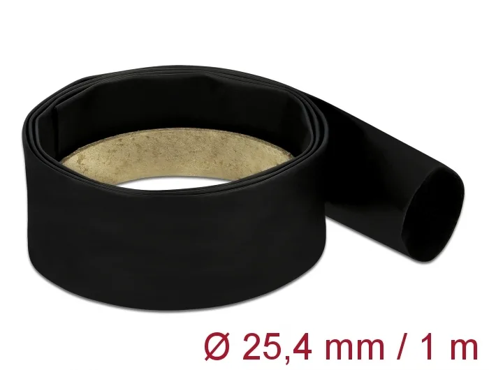 Delock Schrumpfschlauch 1 m x 25,4 mm Schrumpfungsrate 4:1 schwarz #1 