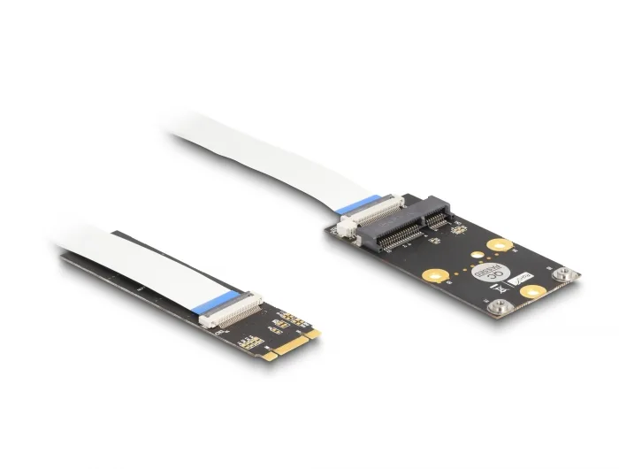 Delock Konverter M.2 Key B+M Stecker zu 1 x Mini PCIe Slot half size / full size mit flexiblem Kabel #4 