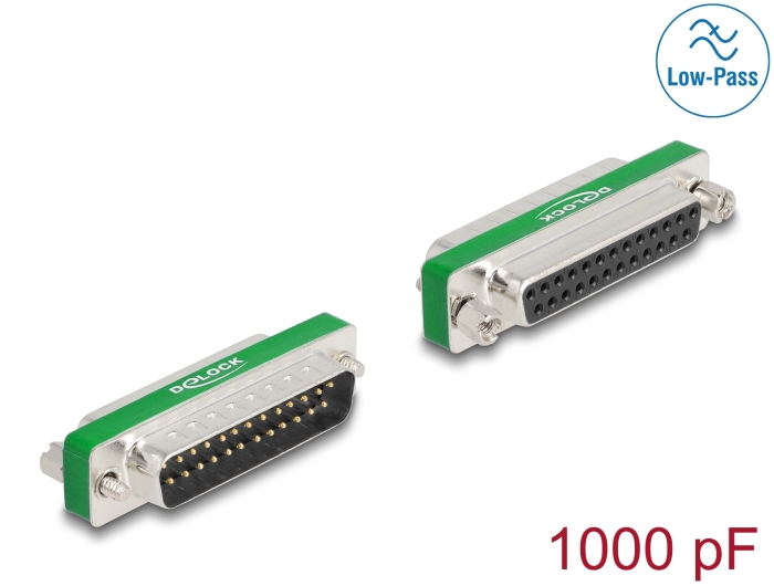 Delock HF/EMI Entstörfilter D-Sub 25 Pin Stecker zu Buchse mit Tiefpass kapazitiv #1 
