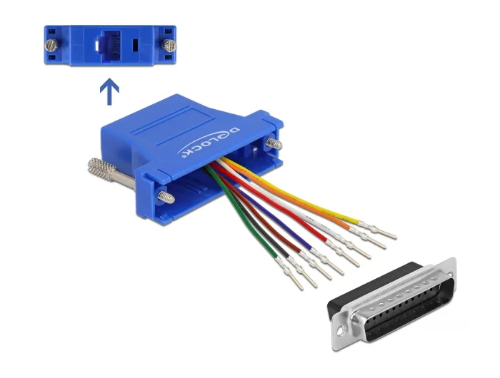 Delock Adapter D-Sub 25 Pin Stecker zu RJ45 Buchse Montagesatz blau #1 