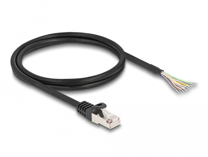 Delock Kabel RJ50 Stecker zu offenen Kabelenden S/FTP 1 m schwarz #2 