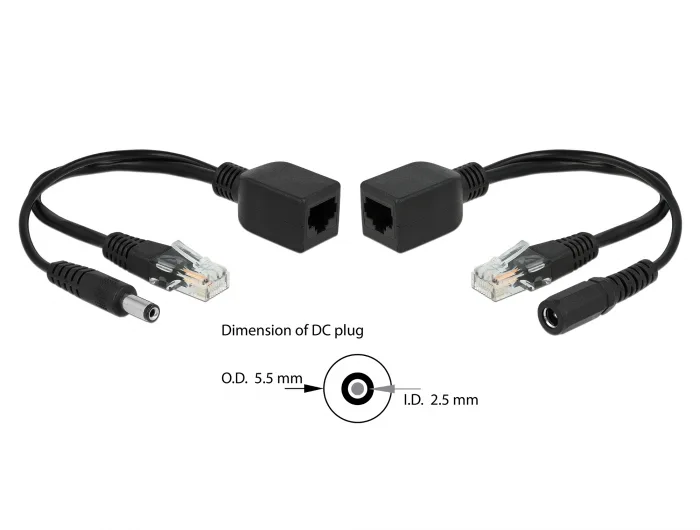Delock Passives PoE Adapter Set RJ45 DC 5,5 x 2,5 mm #1 