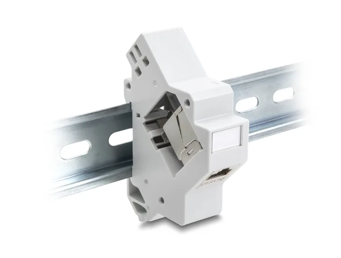 Delock Keystone Halterung für Hutschiene mit Erdung grau #5 