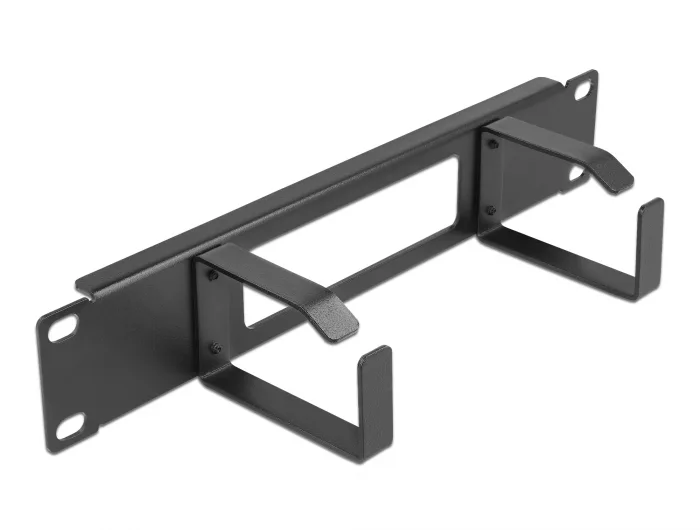 Delock 10″ Kabelmanagement Rangierpanel mit Öffnung und 2 Bügeln 1 HE schwarz #1 
