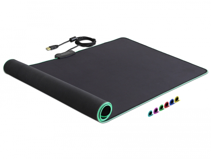 Delock USB Mauspad 920 x 303 x 3 mm mit RGB Beleuchtung #1 