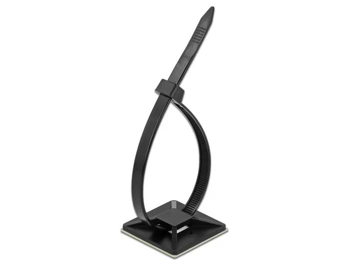 Delock Befestigungssockel 40 x 40 mm mit Kabelbinder L 250 x B 7,2 mm schwarz #2 