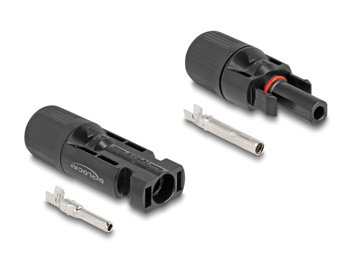 Delock DL4 Solar Steckverbinder für Kabel zum Crimpen, Stecker und Buchse, schwarz 2 Stück #1 