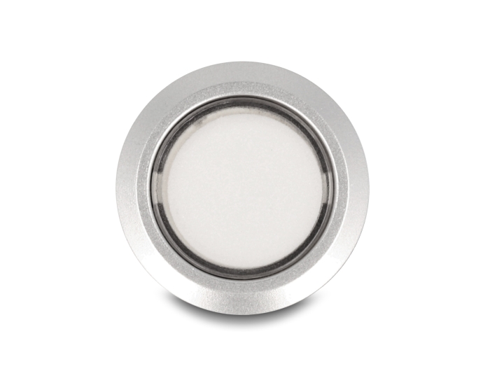 Delock Drucktaster vorstehend zum Einbau 22 mm 5 x Lötanschluss Taster flach Plastik LED weiß #4 