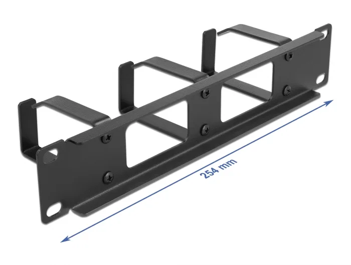 Delock 10″ Kabelmanagement Rangierpanel mit 2 Öffnungen und 3 Bügeln 1 HE schwarz #2 