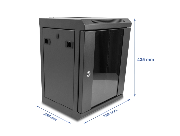 Delock 10″ Netzwerkschrank mit Glastür 8 HE schwarz #3 