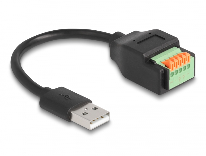 Delock USB 2.0 Kabel Typ-A Stecker zu Terminalblock Adapter mit Drucktaster 15 cm #2 
