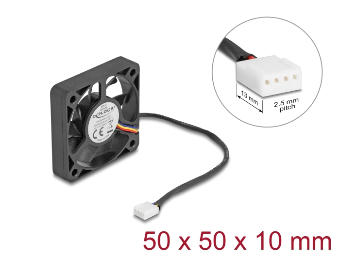 Delock Axiallüfter 12 V DC, 50 x 50 x 10 mm schwarz #1 