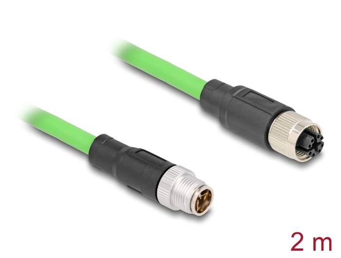 Delock M12 Kabel X-kodiert 8 Pin Stecker zu Buchse PUR (TPU) 2 m #1 