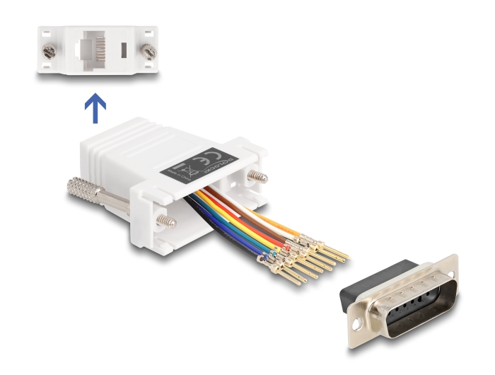 Delock D-Sub 15 Pin Stecker zu RJ45 Buchse Montagesatz weiß #1 