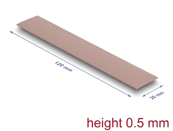 Delock Wärmeleitpad 120 x 20 x 0,5 mm für M.2 Module 3,0 W/mK - Silikonfrei #1 