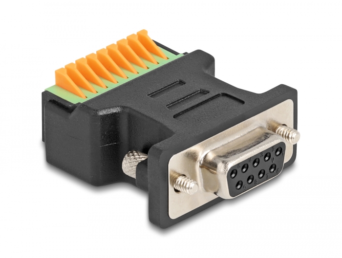 Delock D-Sub 9 Buchse zu Terminalblock Adapter mit Drucktaster #1 