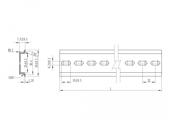 Delock Hutschiene 35 x 7,5 mm (100 cm) Aluminium #2 
