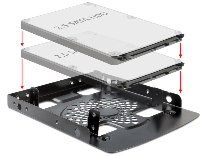 Delock Einbaurahmen 3.5″ > 2 x 2.5″ HDD #1 