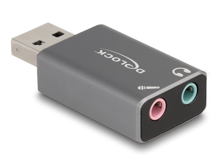 Delock Externe USB Soundkarte mit USB-A Stecker auf 2 x 3,5 mm Klinkenbuchse Plug & Play Audio Adapter #1 