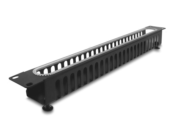 Delock 19″ 1 HE Kabelmanagement Rangierpanel mit Öffnung und Kantenschutz schwarz #2 