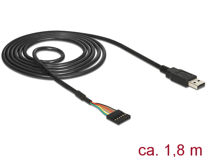 Delock Konverter USB 2.0 Stecker > TTL 6 Pin Pinheader Buchse 1,8 m (3,3 V) #2 