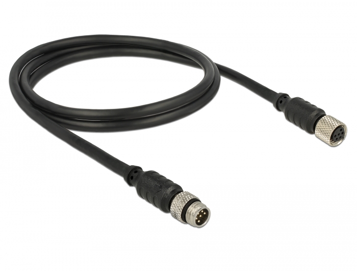 Delock M8 Sensor- / Aktorverlängerungskabel 6 Pin Stecker zu 6 Pin Buchse wasserdicht 1 m #2 